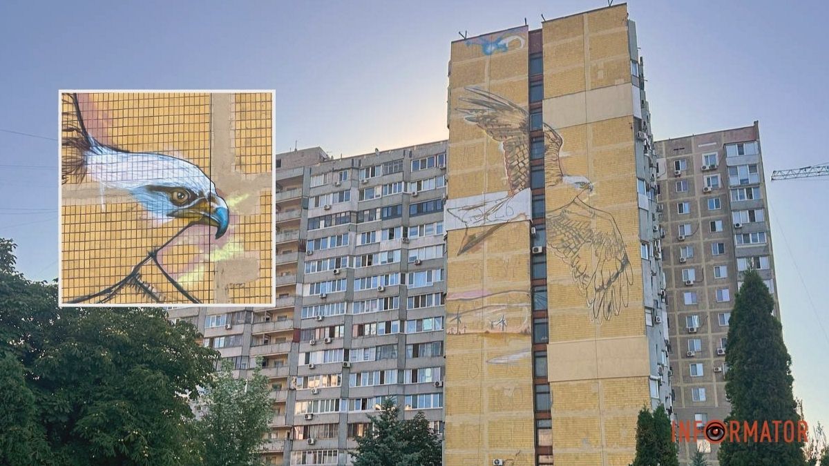 На Сонячній набережній у Дніпрі створюють новий гігантський мурал: як він виглядає