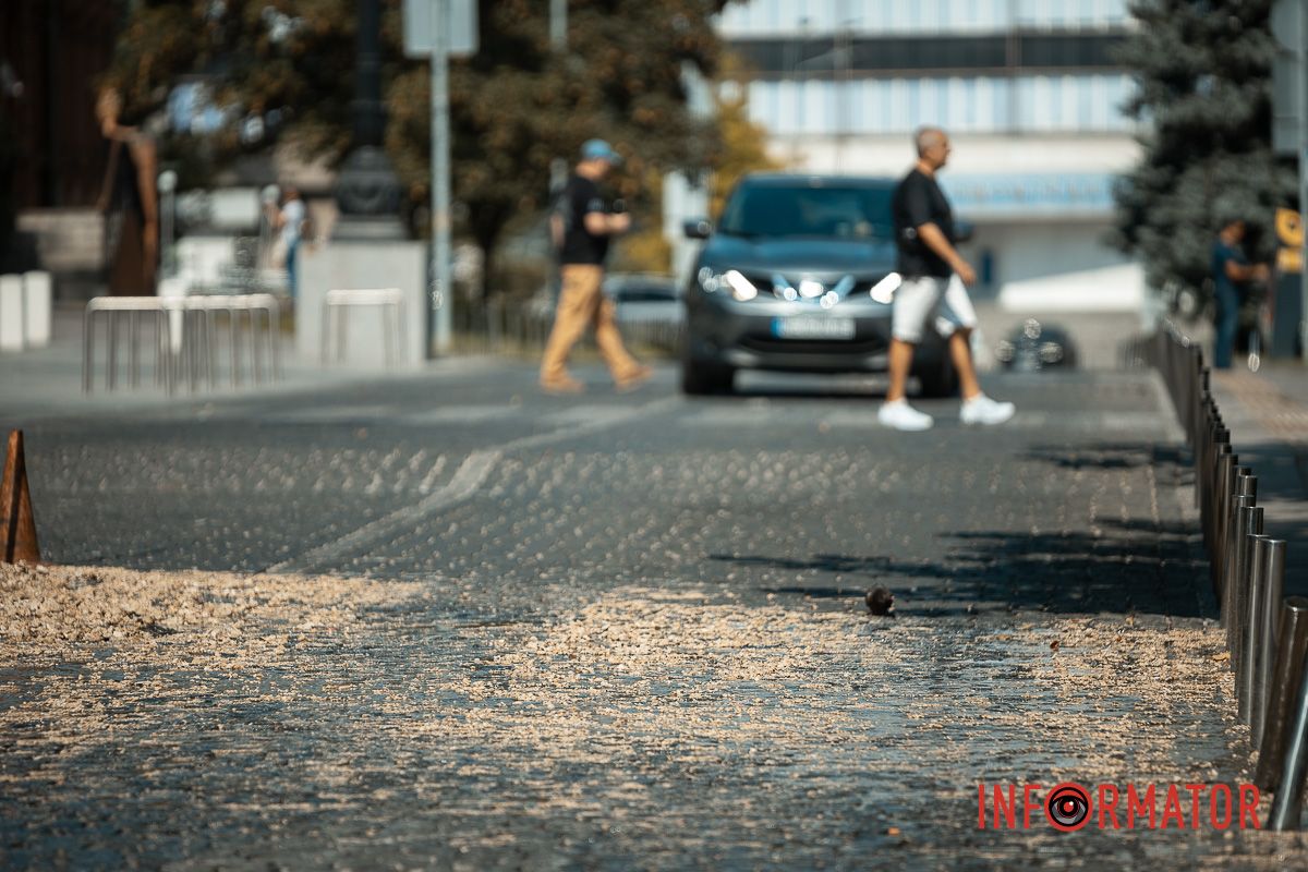 Вода стекает по улице В Днепре возле площади Шевченко улицу заливает зловонной водой 8