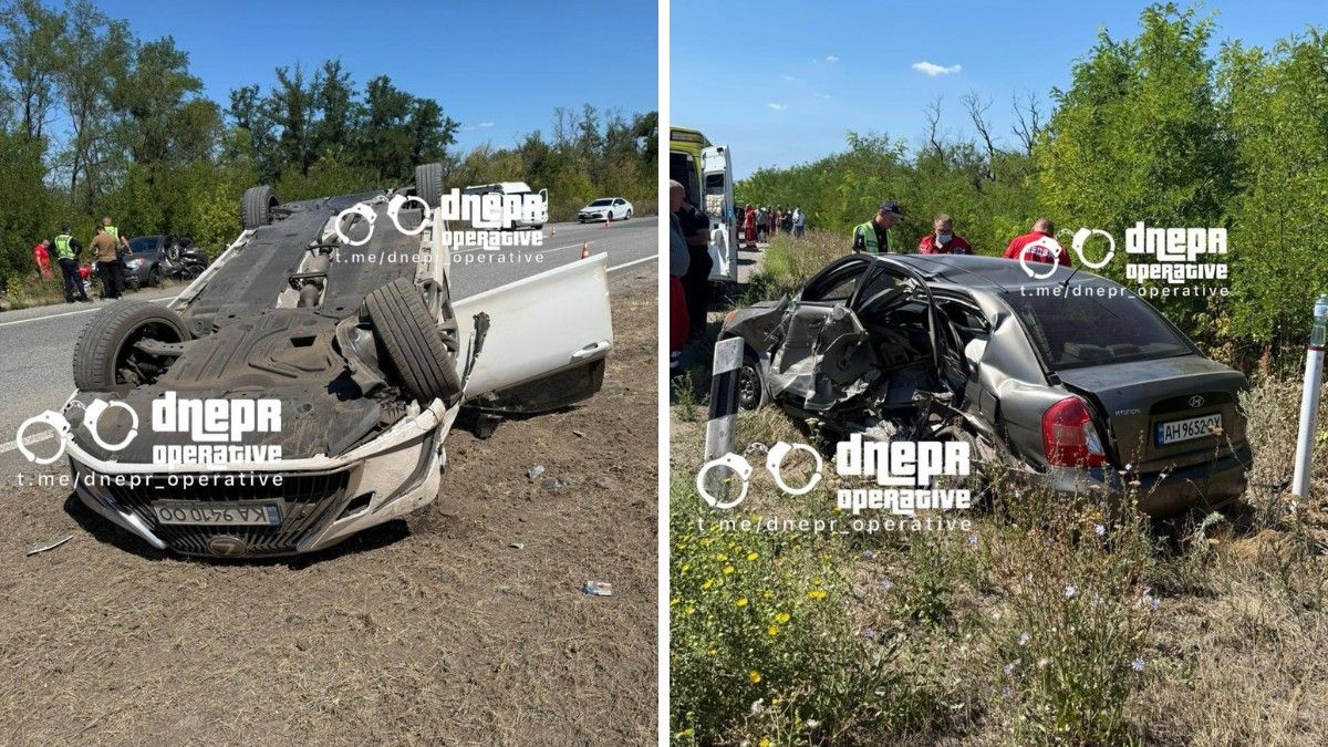 На трасі Дніпро-Кривий Ріг сталася аварія між двома автівками