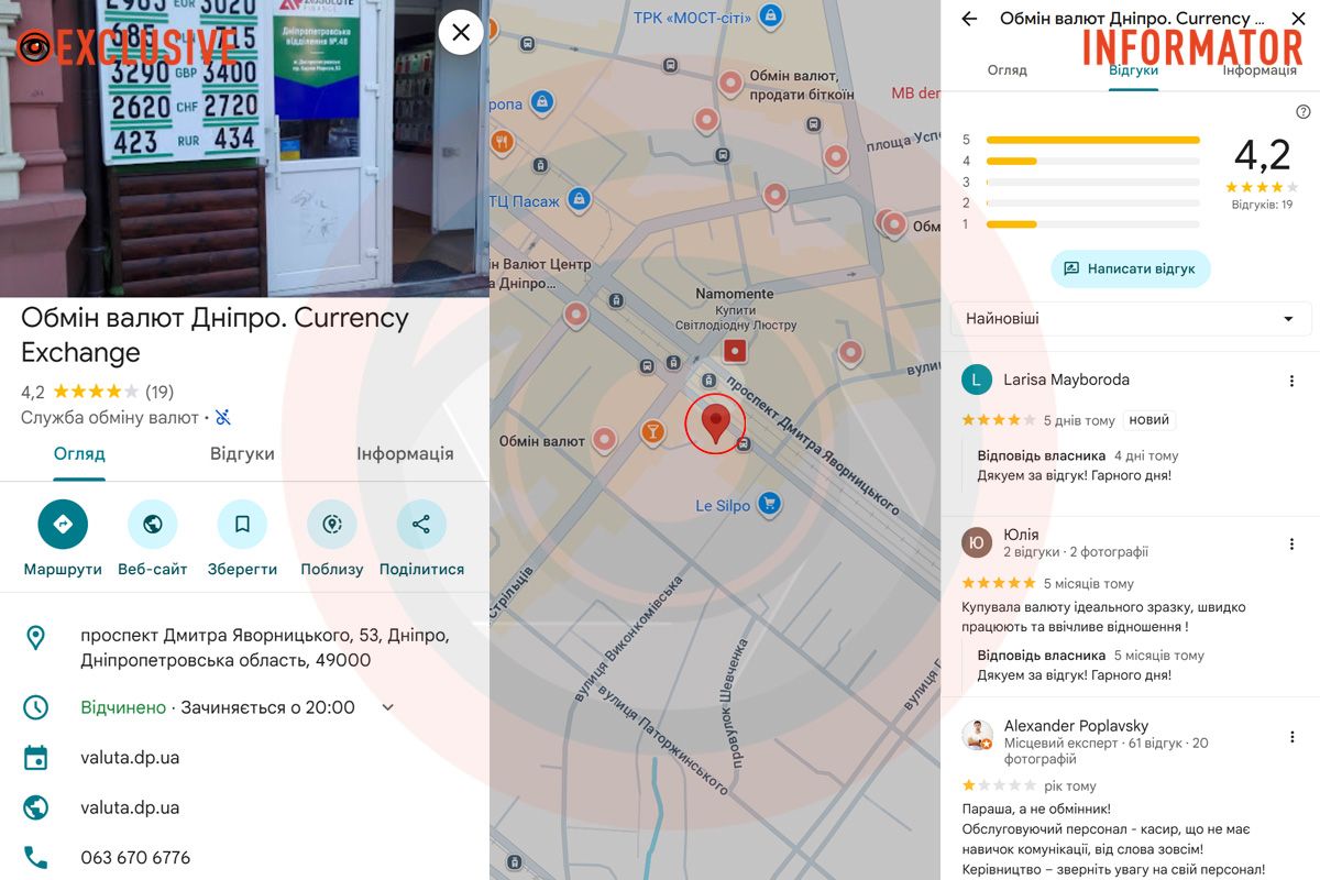 Топ обмінників Дніпра: яким закладам у центрі довіряють містяни 10