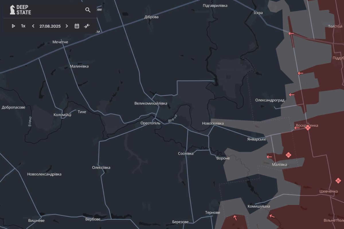 Мапа DeepState за 27 серпня