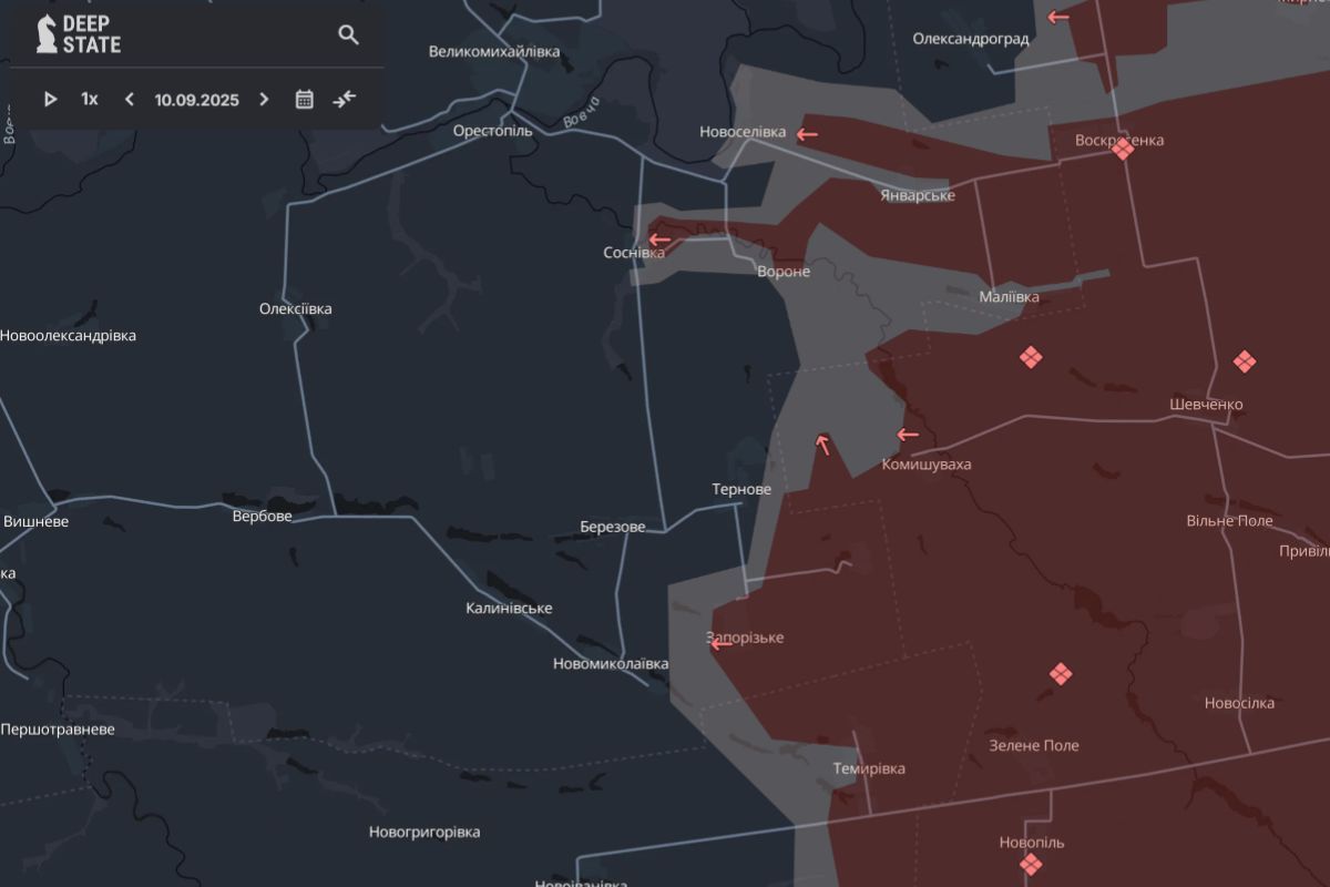 Карта боевых действий за 10 сентября Карта боевых действий за 10 сентября