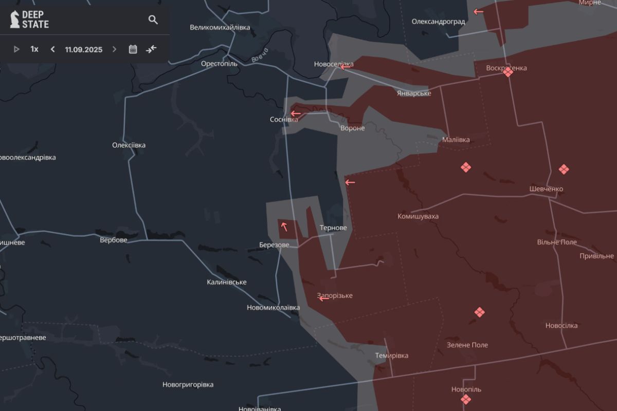 Карта боевых действий за 11 сентября Карта боевых действий за 11 сентября