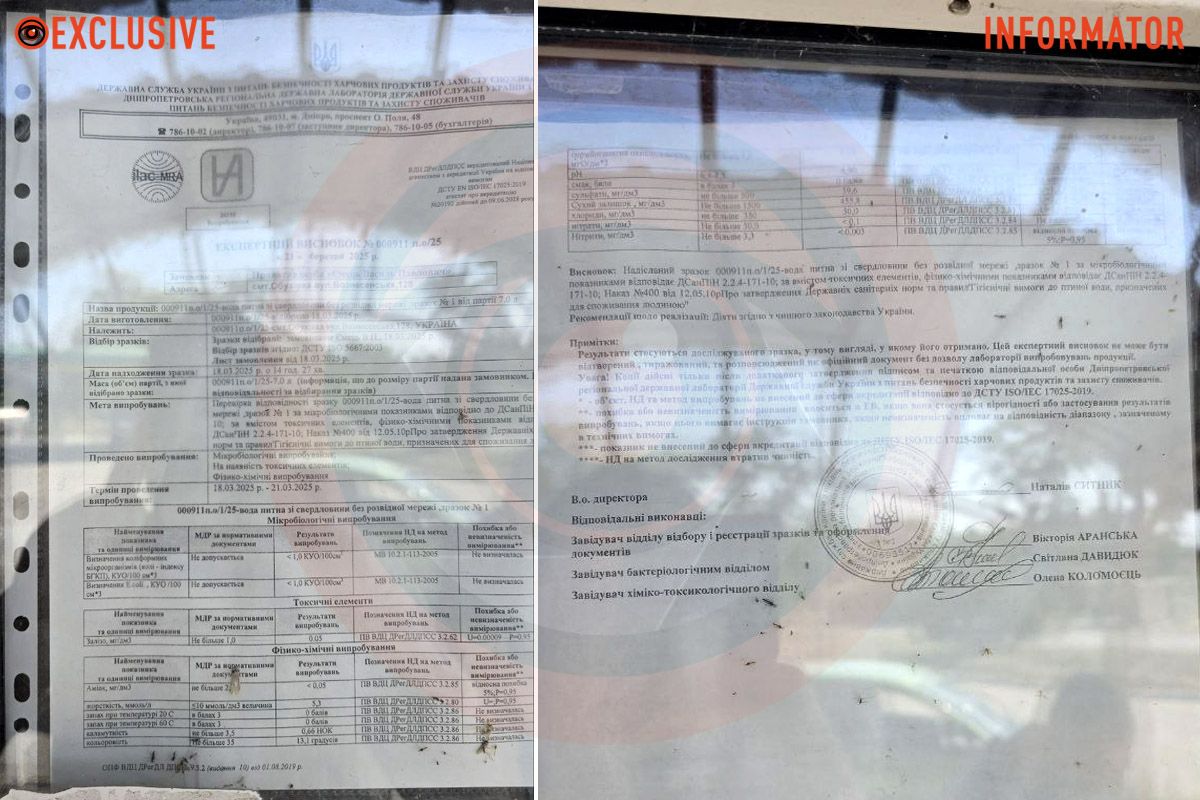 Експектиний висновок про якість води за березень 2025 року Щедра благодійність чи ризик для здоров'я: безкоштовна вода з джерела біля церкви в Обухівці не відповідає нормам 3