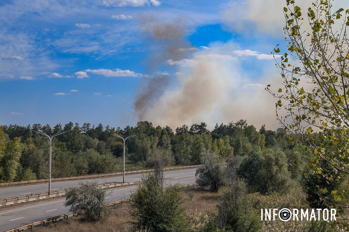 Стовп диму видно з міста: на виїзді з Дніпра виникла масштабна пожежа 8