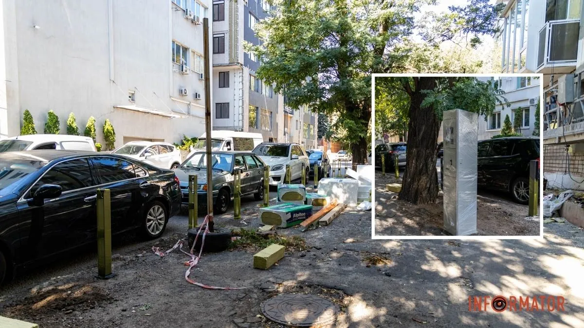 Паркувальне свавілля: у Дніпрі на Івана Акінфієва з’явилися паркомат та антипаркувальні стовпчики