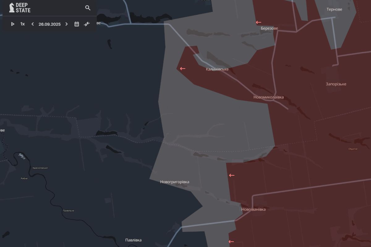 Мапа станом на 26 вересня Мапа станом на 26 вересня
