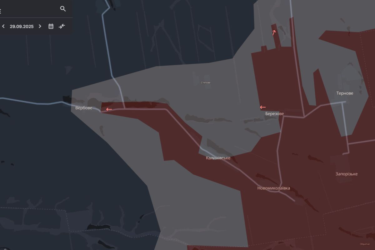 Карта боевых действий в области за 29 сентября
