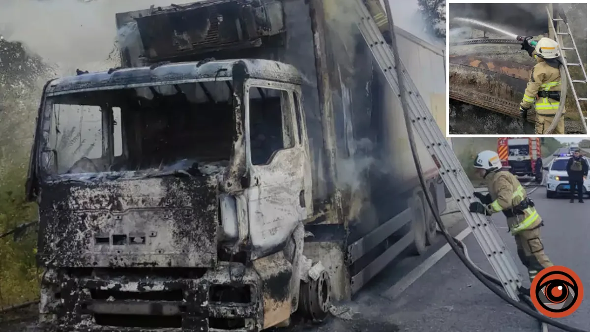 У Дніпропетровській області на трасі загорілася вантажівка