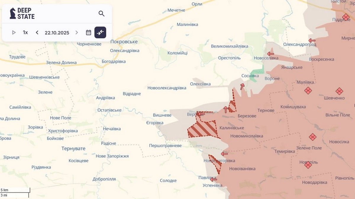 Ворог просунувся у Дніпропетровській та Запорізькій областях Ворог просунувся у Дніпропетровській та Запорізькій областях