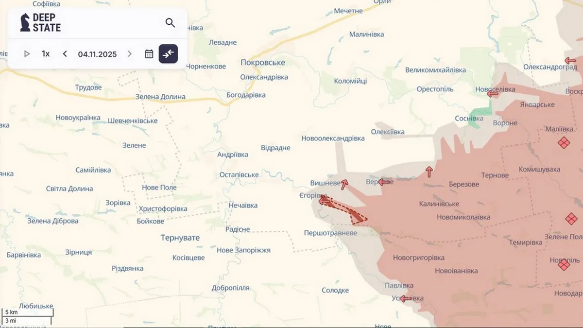 Активні бойові дії в районі межі Дніпропетровської та Запорізької областей