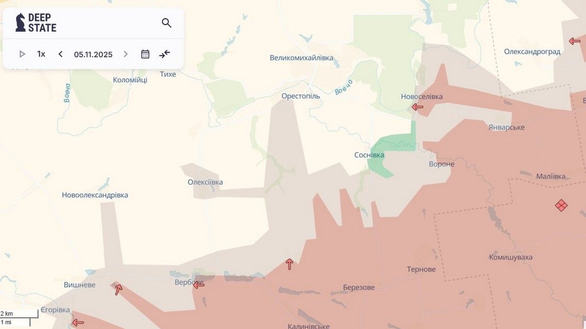 "Сіра зона" просунулася у напрямку Орестополя у Дніпропетровській області діпстейт 1