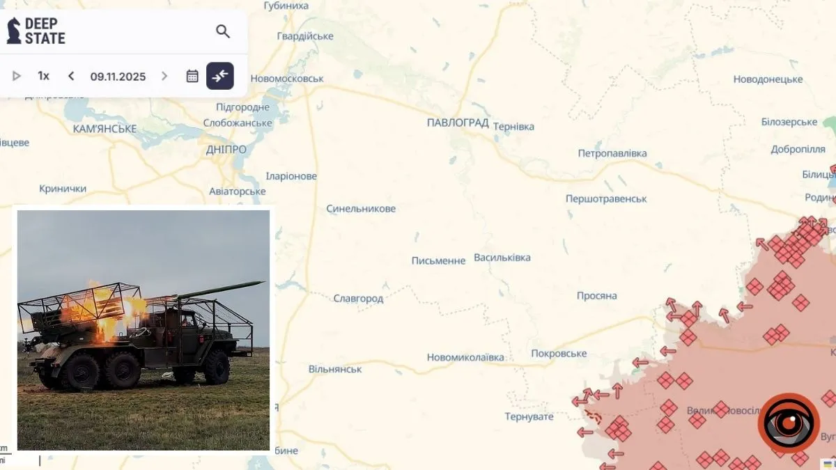 «Сіра зона» просунулася поблизу Першотравневого, Єгорівки та Вишневого Дніпропетровської області – DeepState