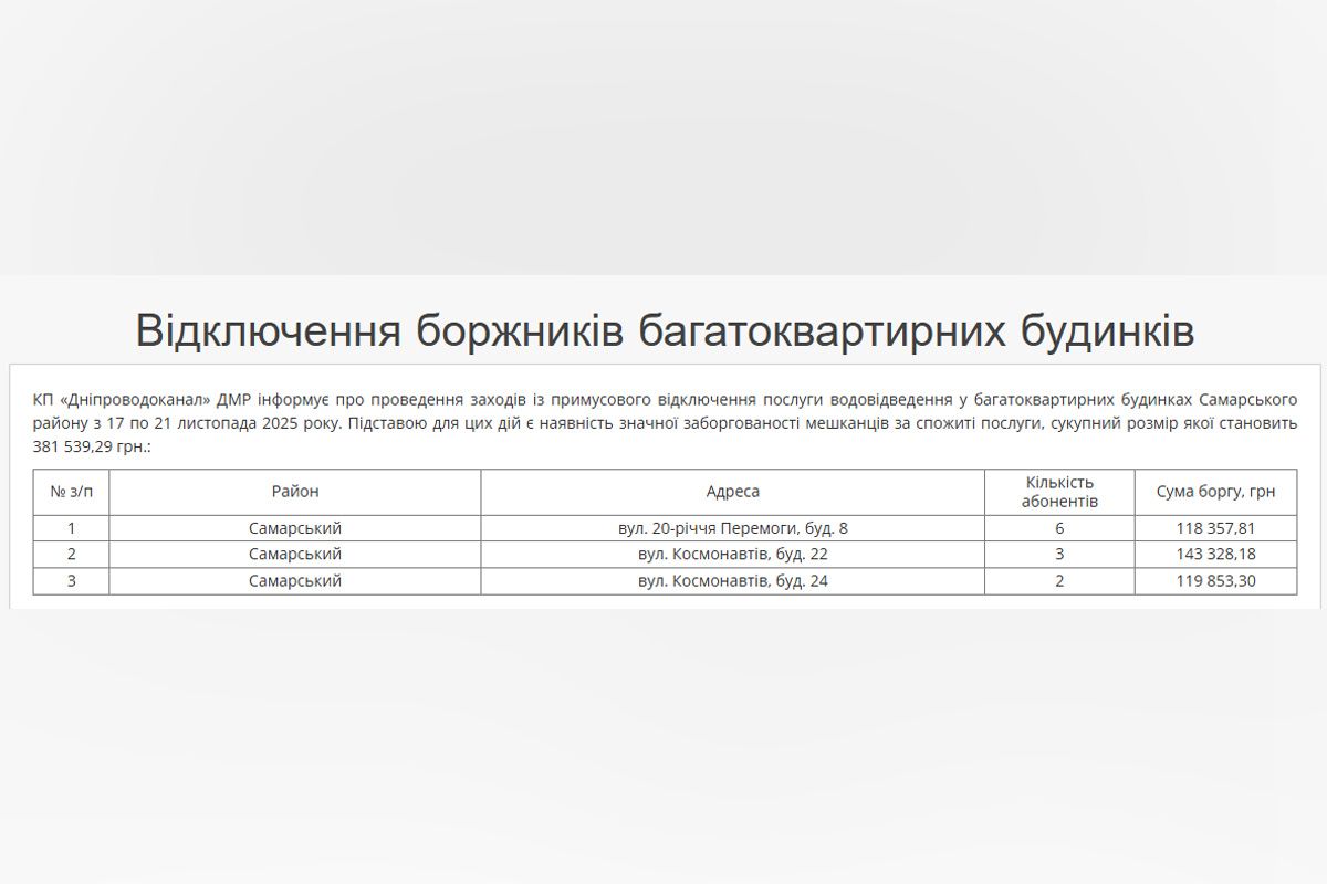 Сумарний розмір боргу – 381 тисяча 539 гривень та 29 копійок Сумарний розмір боргу – 381 тисяча 539 гривень та 29 копійок