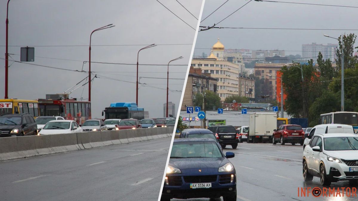 Лівий берег Дніпра через ранкову ДТП на Центральному мості застиг у заторах