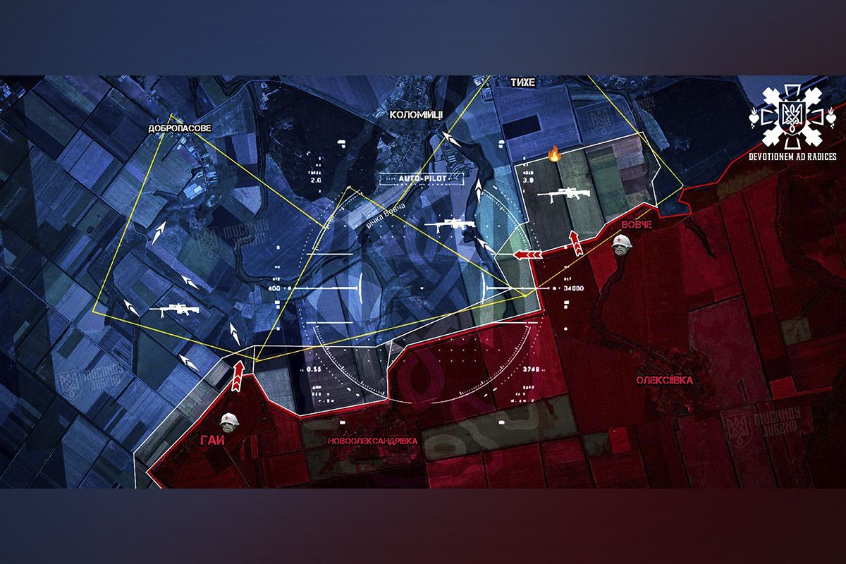 По лінії населених пунктів Гай — Добропасове ворог намагається просуватися на північ По лінії населених пунктів Гай — Добропасове ворог намагається просуватися на північ