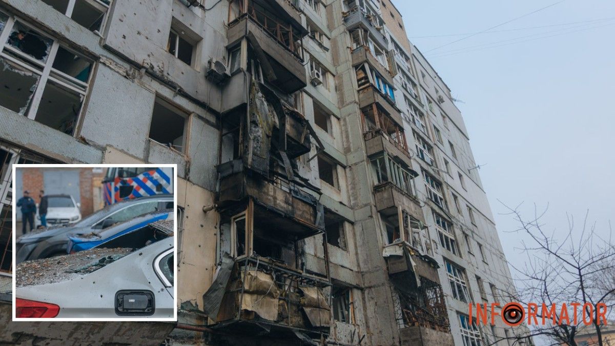 Згорілі балкони та понівечені машини: як виглядає місце ворожої атаки у Дніпрі