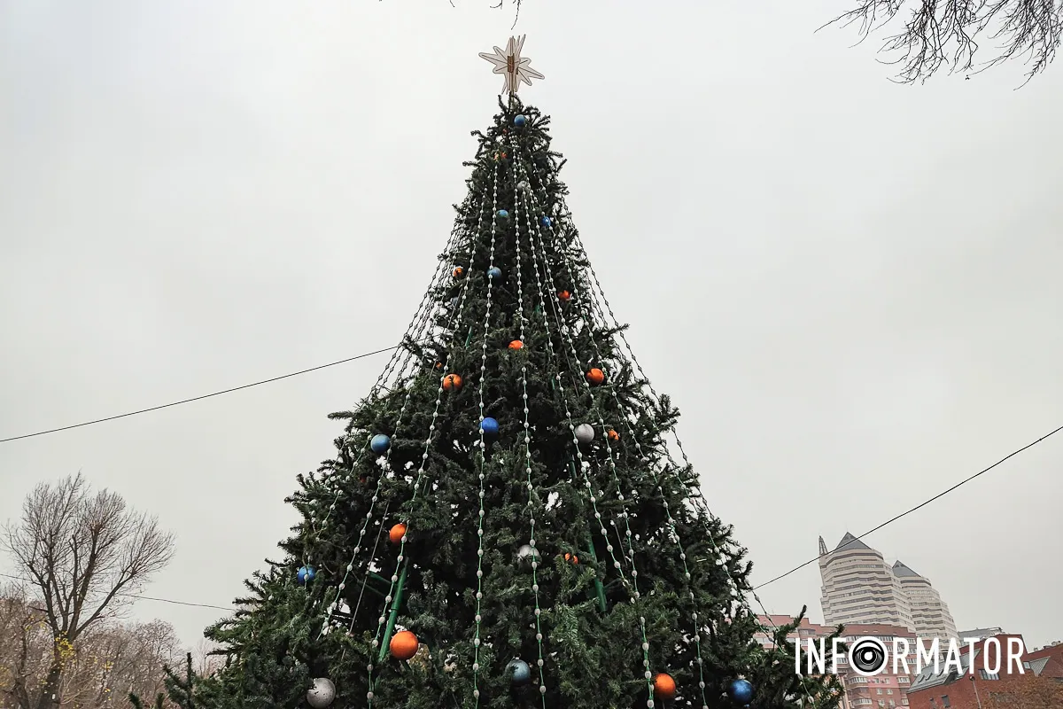 У Дніпрі в парку Шевченка встановили та прикрасили новорічну ялинку 5