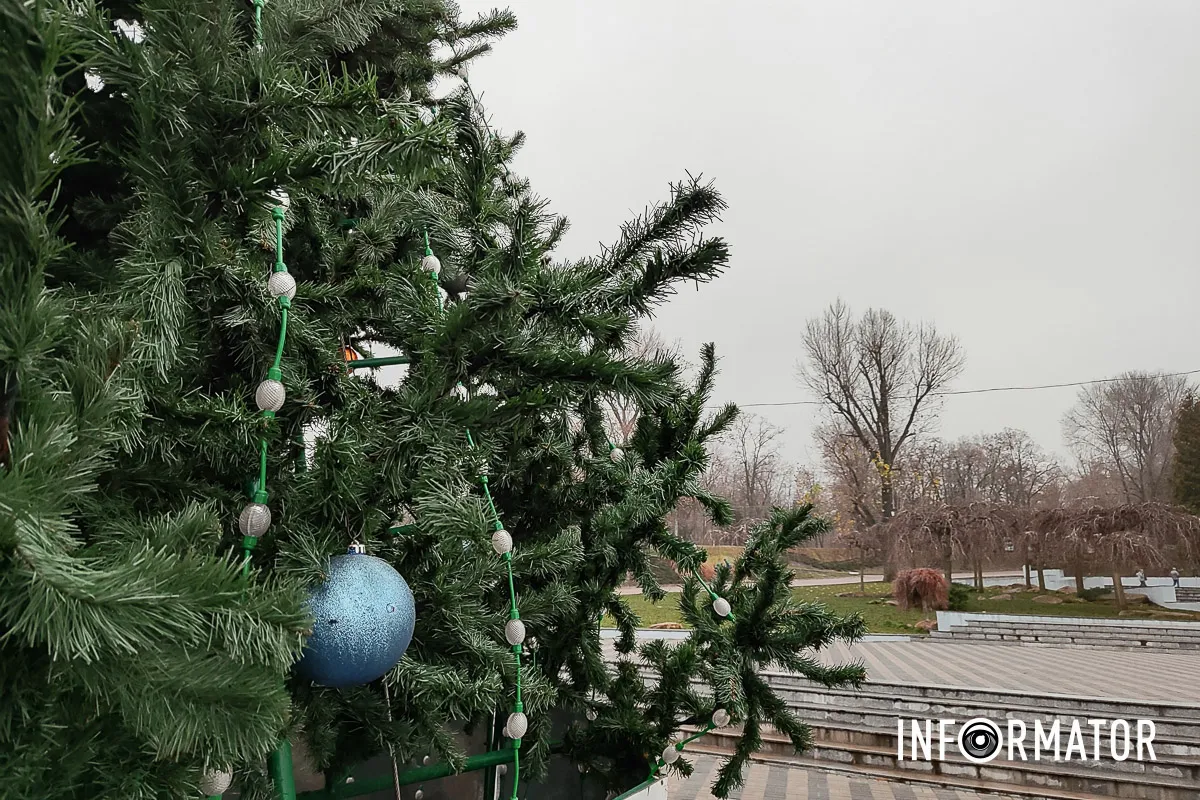 У Дніпрі в парку Шевченка встановили та прикрасили новорічну ялинку 4