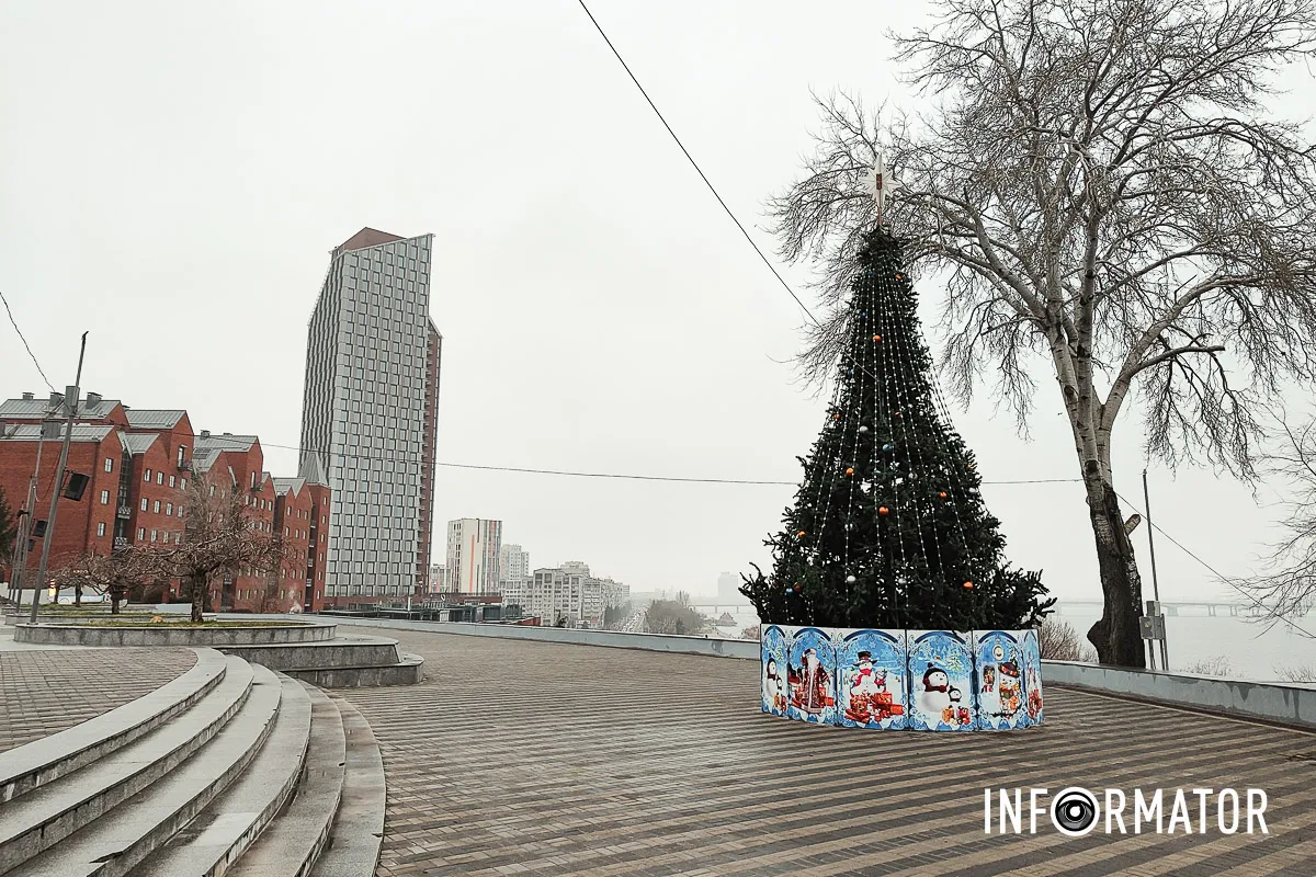 У Дніпрі в парку Шевченка встановили та прикрасили новорічну ялинку 3