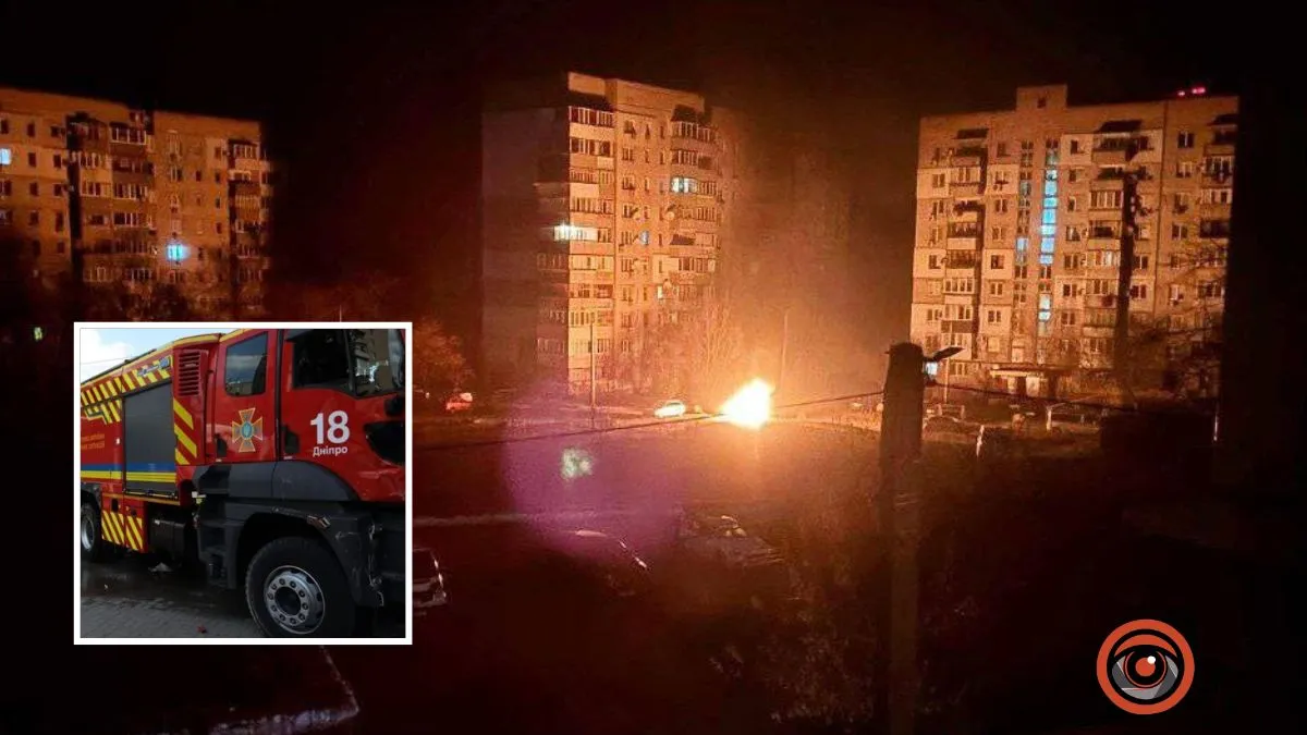 У Дніпрі на 20-річчя Перемоги загорілась Toyota Land Cruiser: вогонь зачепив ВАЗ