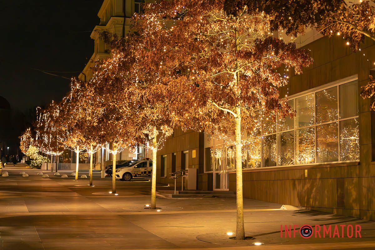 Світло Різдва у центрі Дніпра: як засяяла вулиця Яворницького 20