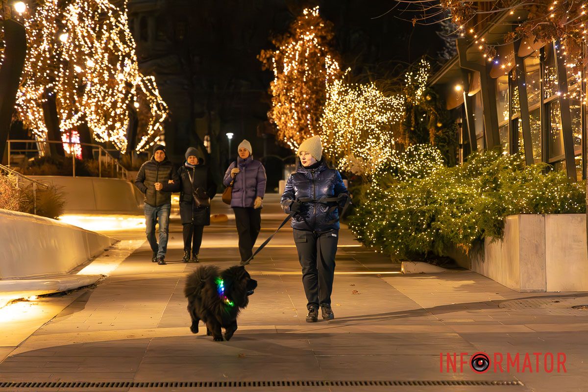 Світло Різдва у центрі Дніпра: як засяяла вулиця Яворницького 21