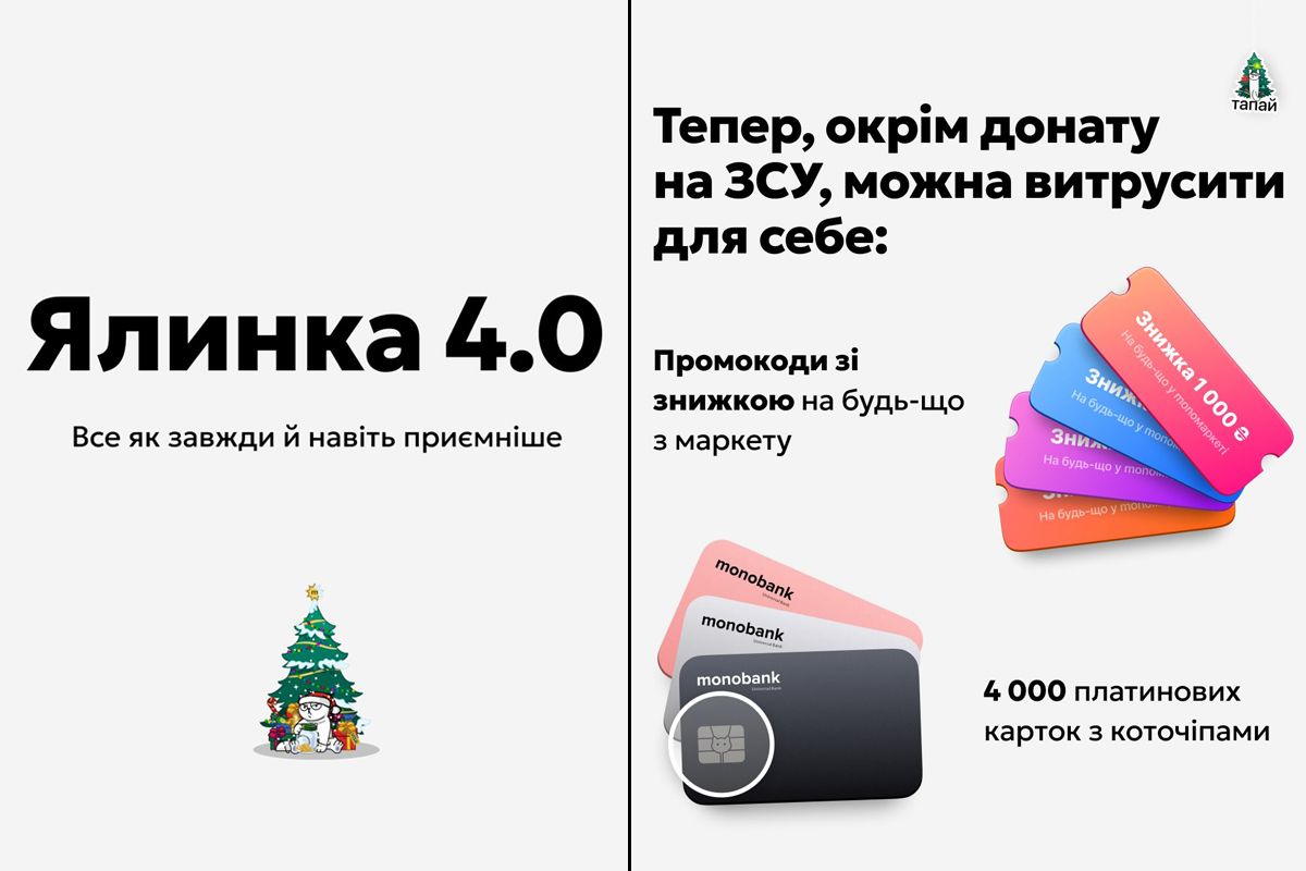 Ялинка 4.0 у monobank Витрушуйте донати: monobank повертає новорічну ялинку 1