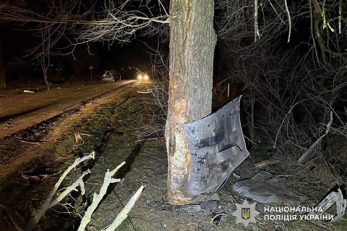 Infinity вылетела из дороги и врезалась в дерево