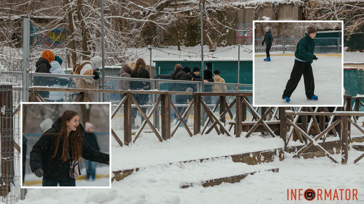 Мороз, лід та дитячий сміх: у Дніпрі у парку Зелений Гай з’явилась ковзанка просто неба