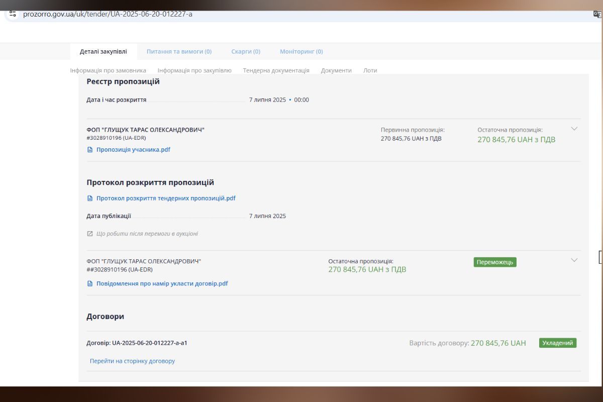 Переможець торгів