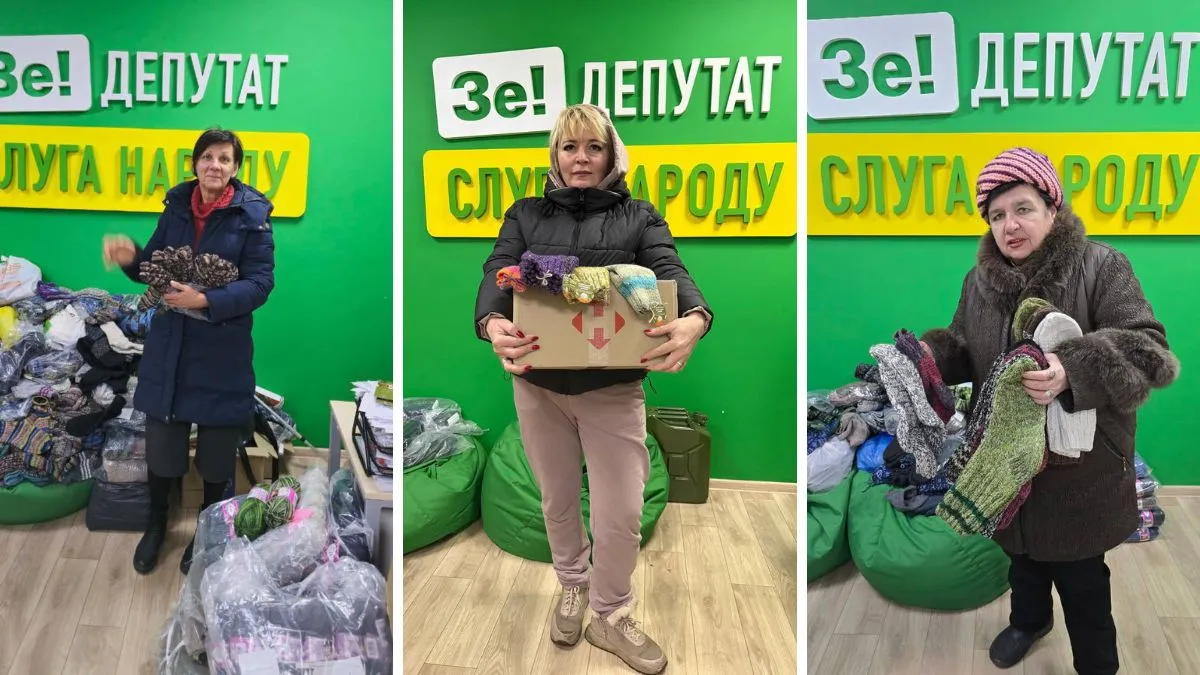 Бійцям передали перші 100 пар теплих шкарпеток від В’язального батальйону із Дніпра