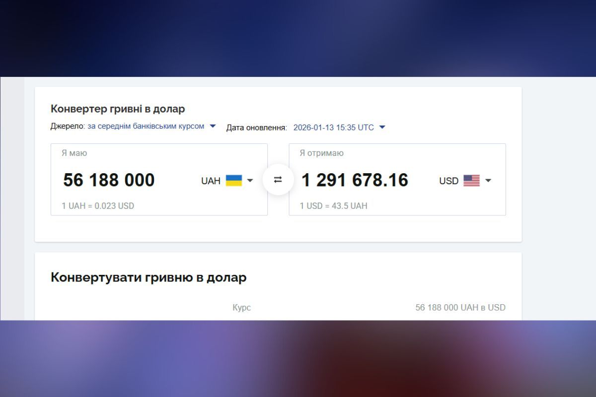 Актуальний курс на 13 січня 2026 року