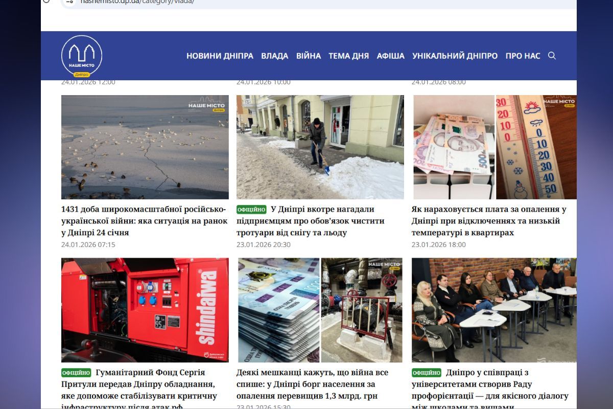 Що публікує сайт