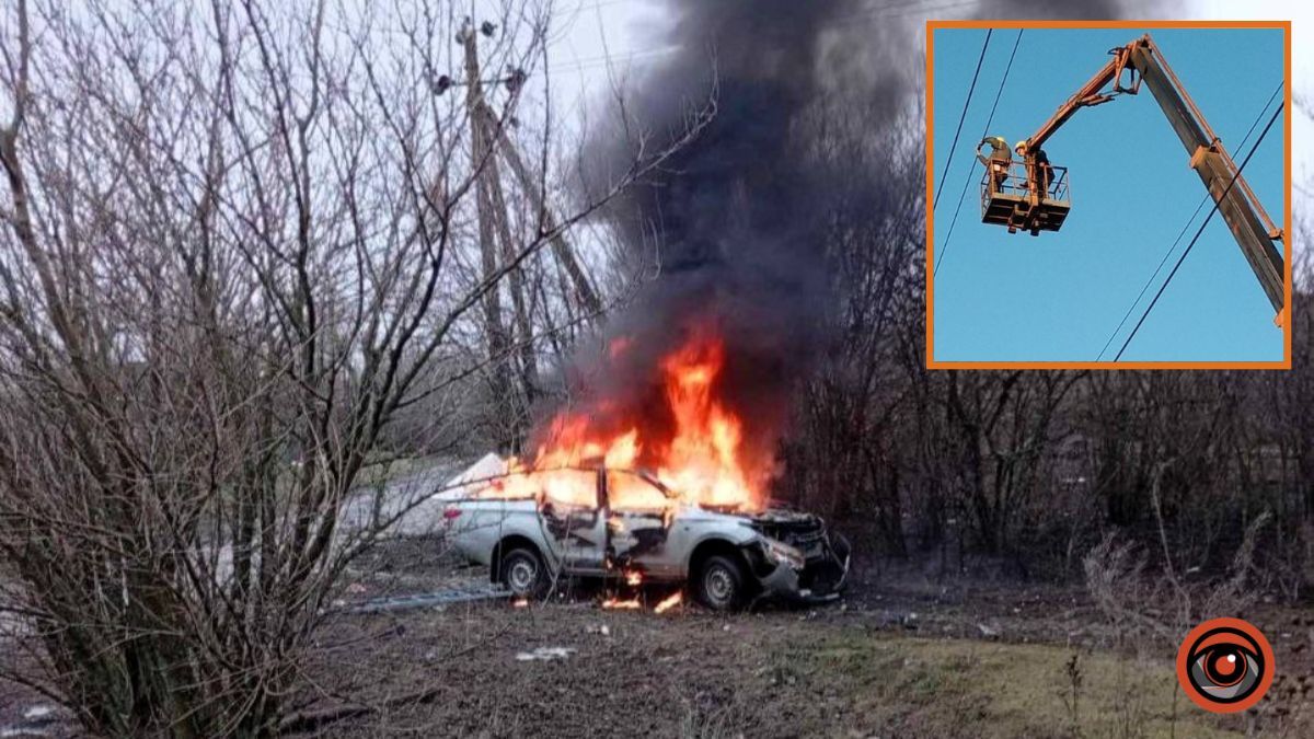 Проводили ремонт ліній електропередач: у Дніпропетровській області ворог спрямував FPV-дрони по автівці енергетиків