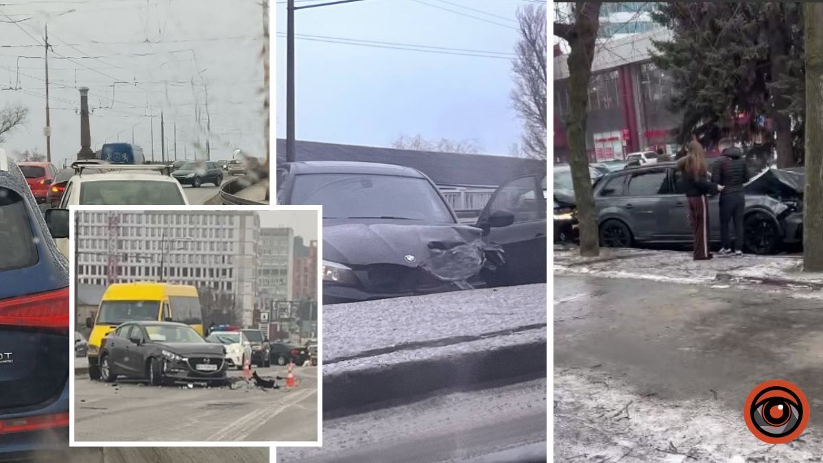 Лучше не выезжать: в Днепре из-за гололеда произошли десятки ДТП, город остановился в пробках