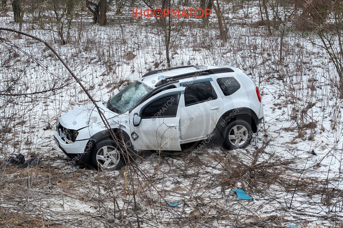 Три ДТП в одному місці: на виїзді з Дніпра Renault вилетів у кювет, а Daewoo врізався у дерево, є постраждалі 1