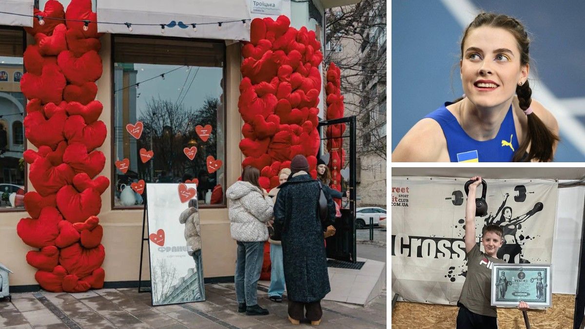 Фотозони до Дня святого Валентина, перемога Ярослави Магучіх та рекорд України 13-річного спортсмена з Дніпра: топ добрих новин тижня