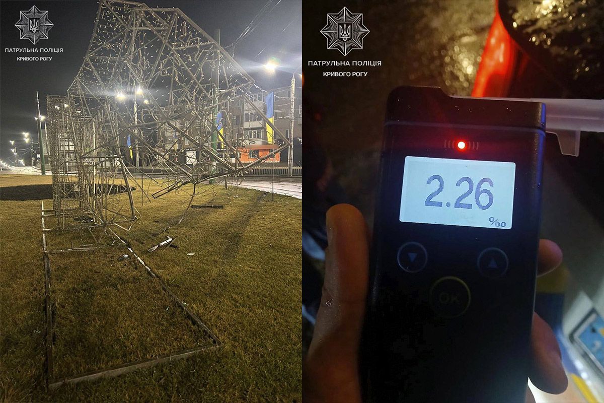 У Кривому Розі водій Ford вилетів на клумбу та врізався у декор У Кривому Розі водій Ford вилетів на клумбу та врізався у декор