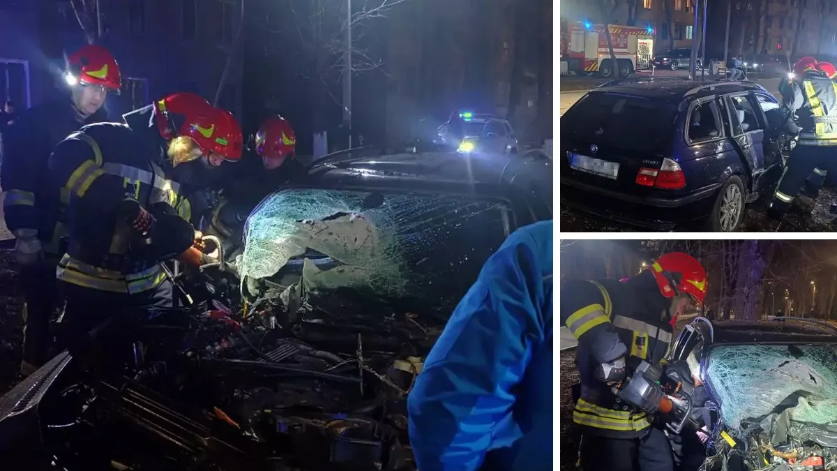 У Жовтих Водах BMW зіштовхнувся з бетонною опорою: постраждалу жінку з салону діставали рятувальники