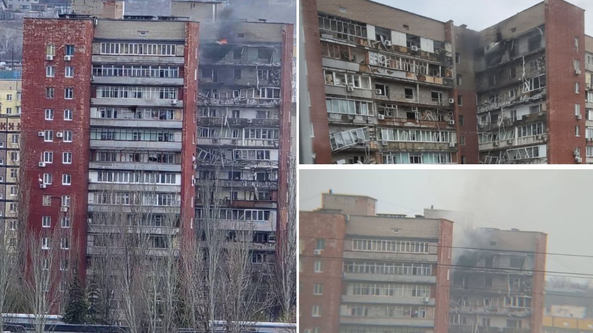 Удар по багатоповерхівці в Дніпрі 24 березня: в будівлі почалася пожежа, є постраждалі