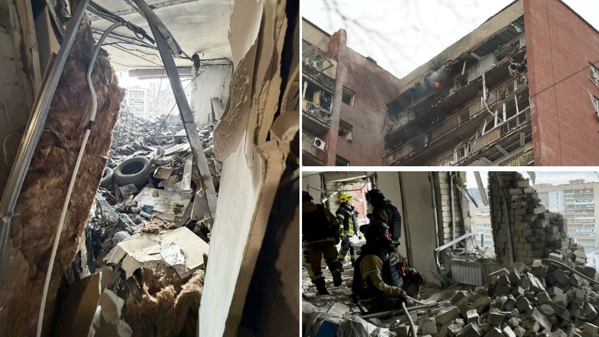 Удар реактивного “Шахеда” по Дніпру 24 березня: двоє постраждалих – у важкому стані, з’явилися нові фото з місця подій