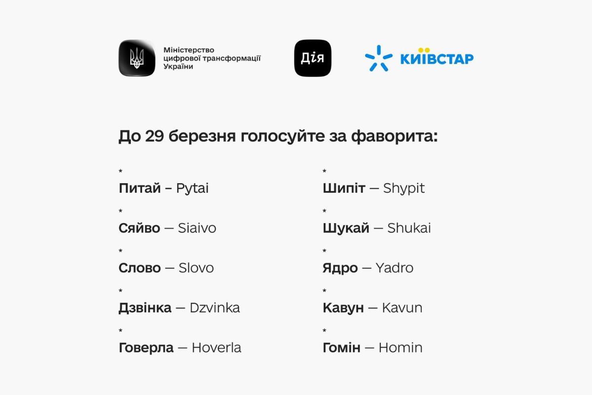 Варианты названий для украинского искусственного интеллекта