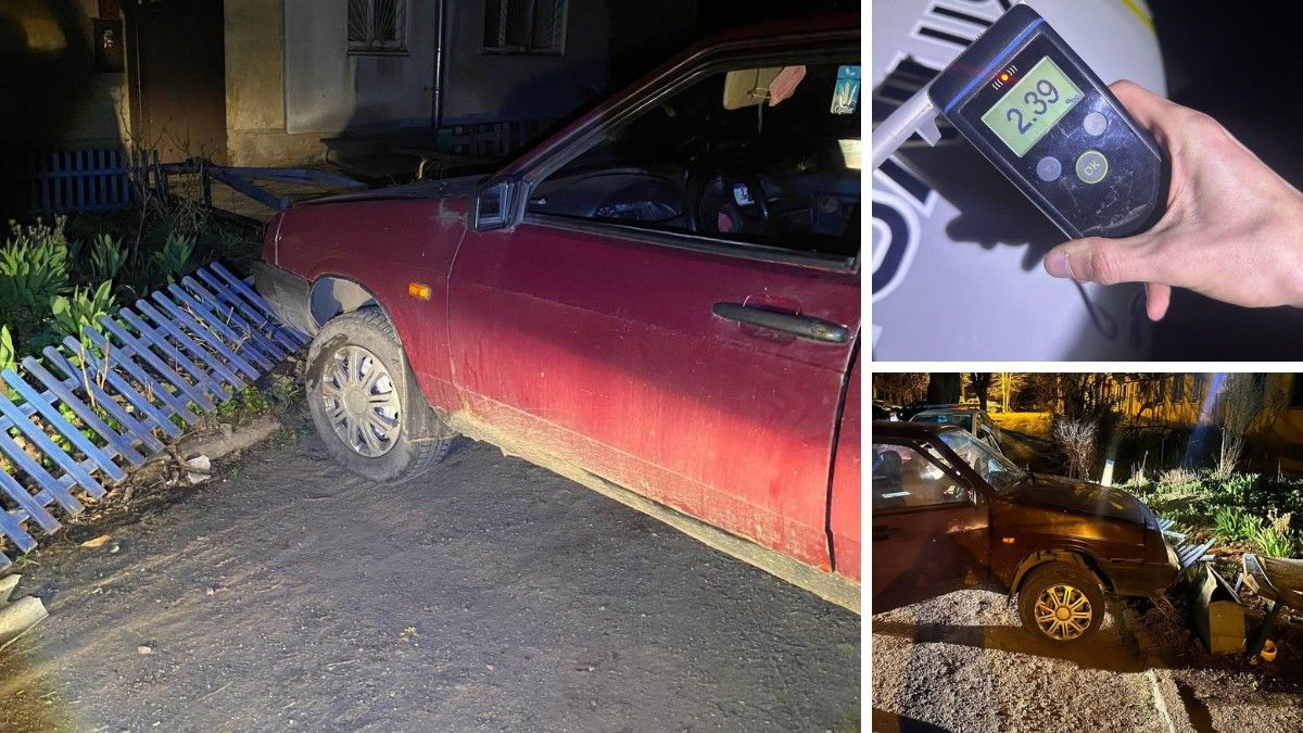 У Дніпрі на Богдана Хмельницького п'яний водій ВАЗ з підробленими правами наїхав на паркан та лавку