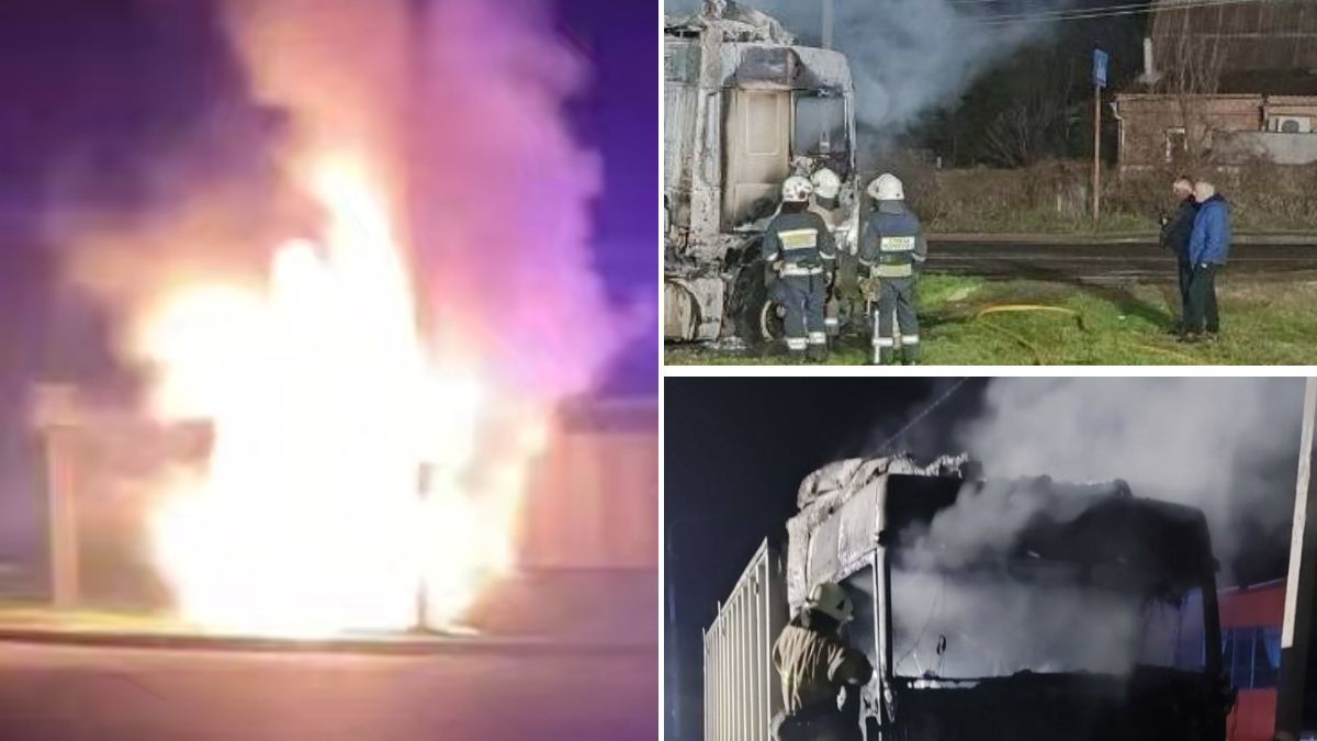 У Дніпрі біля з’їзду з Південного мосту горіла вантажівка: деталі від рятувальників