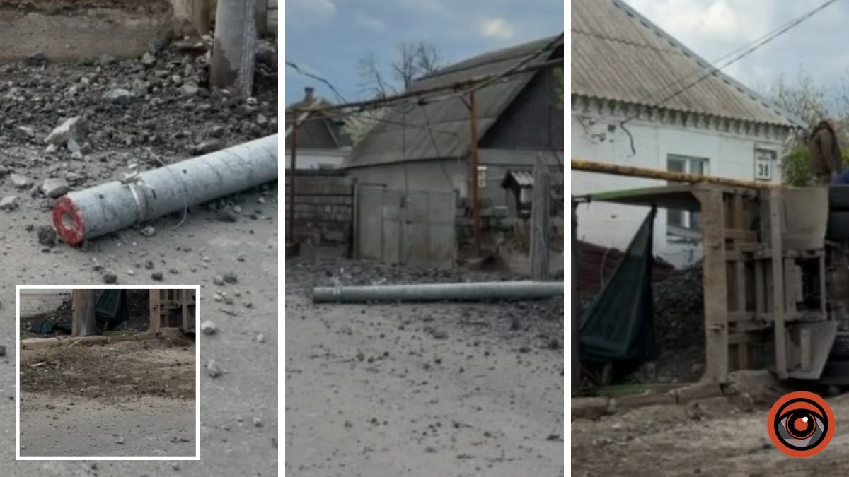 У Дніпрі на Андрійченка після зіткнення з Hyundai самоскид перекинувся, зніс стовп, паркан й влетів у двір будинку