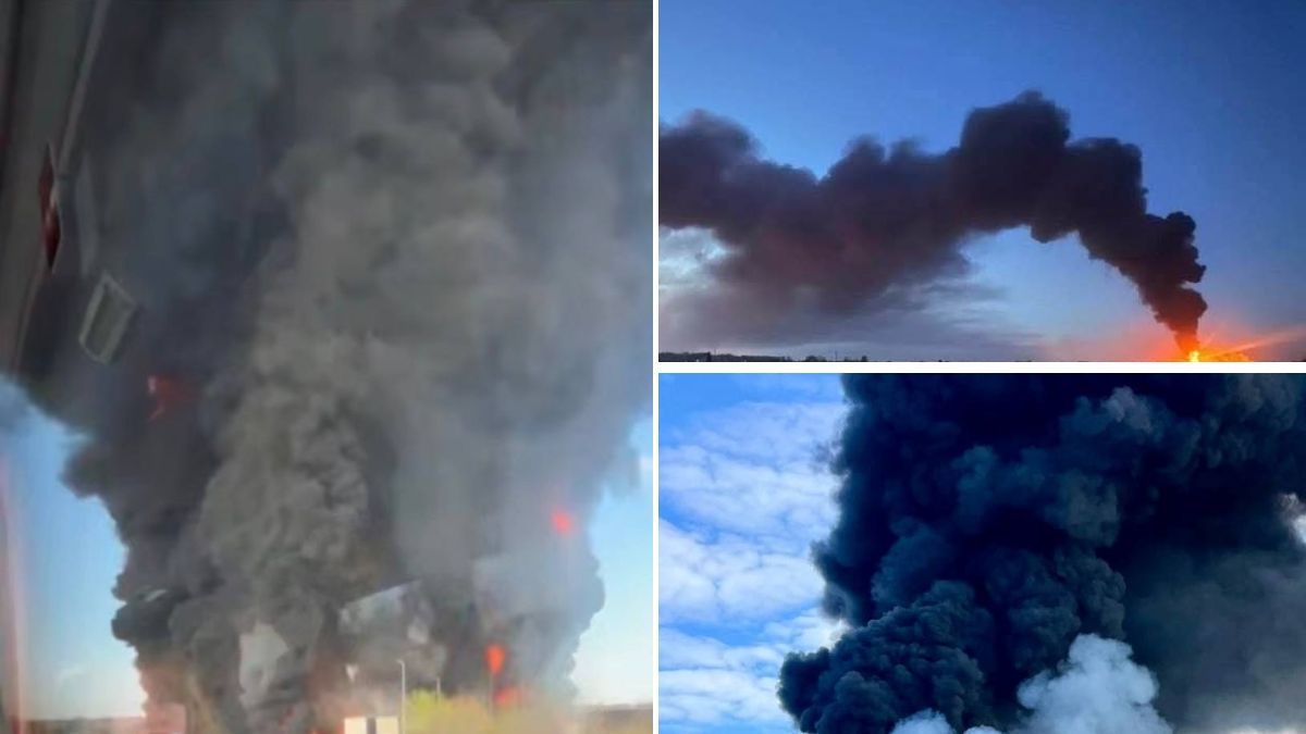 Стовп диму, який видно з усього міста: ворог вдарив по АЗС, пожежа не вщухає, загорілися вантажівки