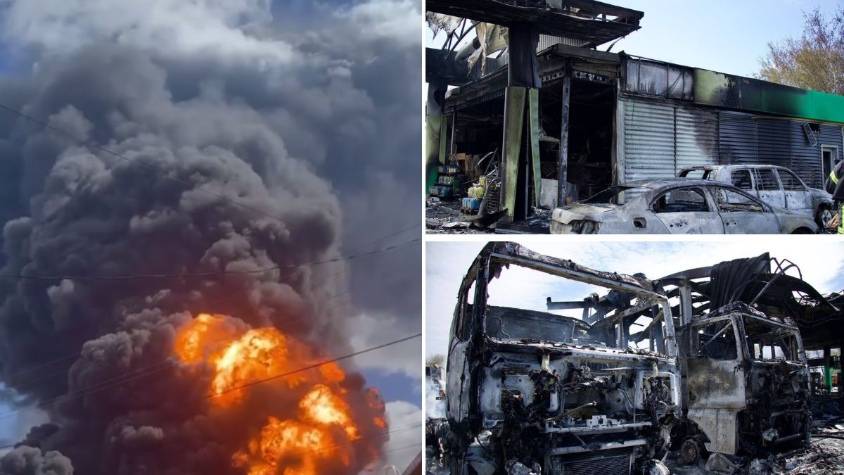 У Дніпрі загасили масштабне загоряння на АЗС після ворожої атаки, але по місту ще вирує декілька пожеж