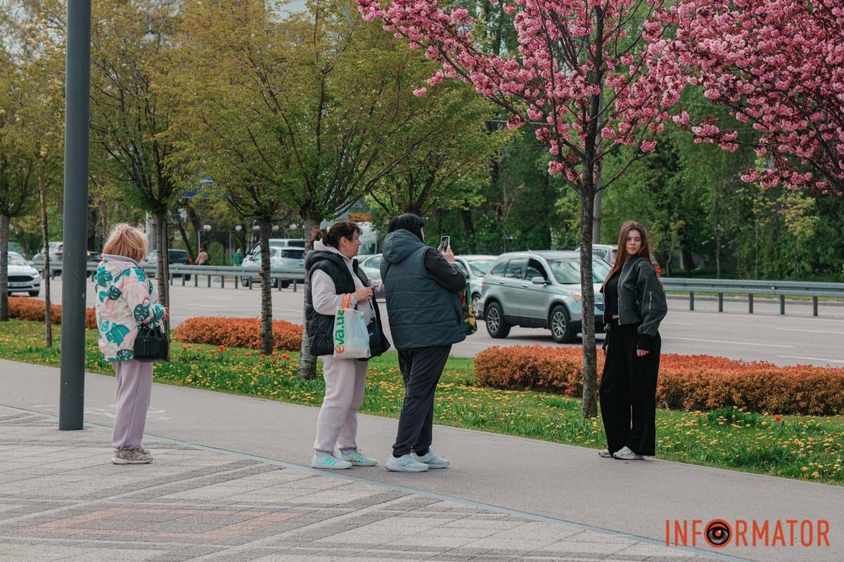 У Дніпрі у сквері Прибережному та на Перемозі розквітли ніжні сакури та магнолії 8