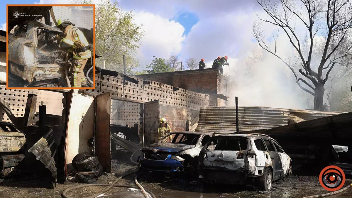 У Дніпрі палала СТО: рятувальники показали кадри гасіння пожежі